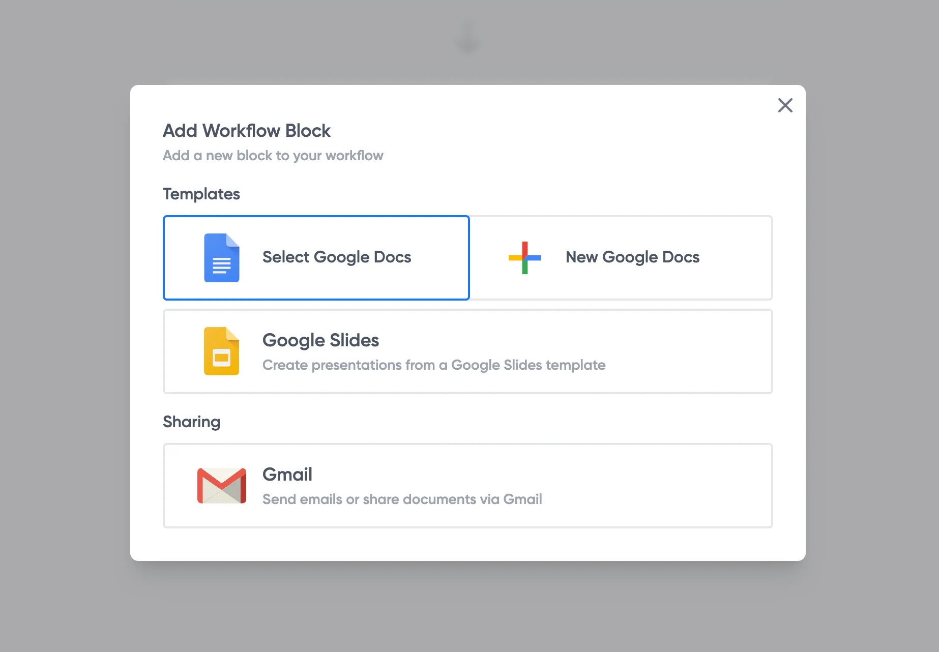 Choose a PDF template in Portant